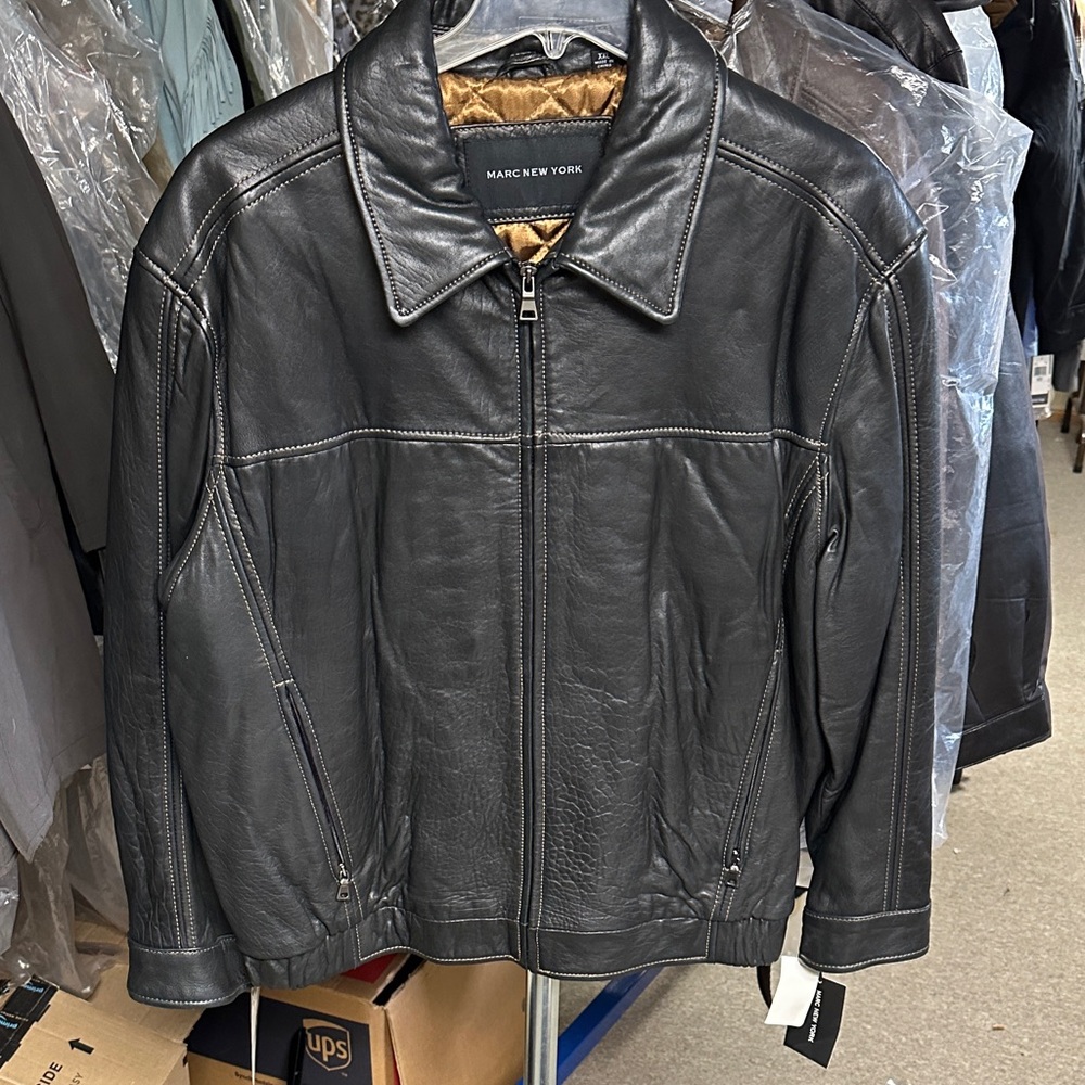 Marc New York Black Leather Men's Jacket